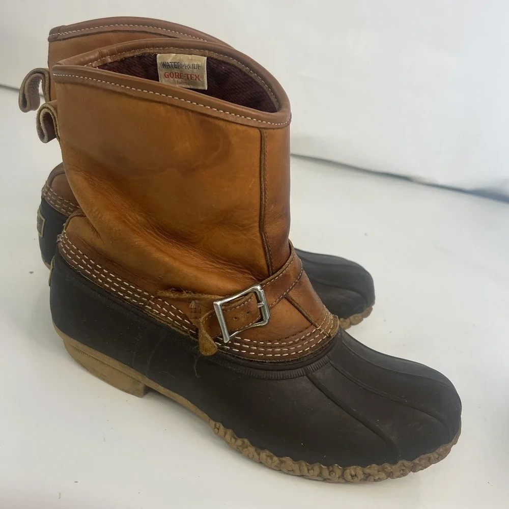 L.L. Bean Maine Hunting Shoe Snow Boots Buckle Mens 11 Brown Gore-Tex Insulated